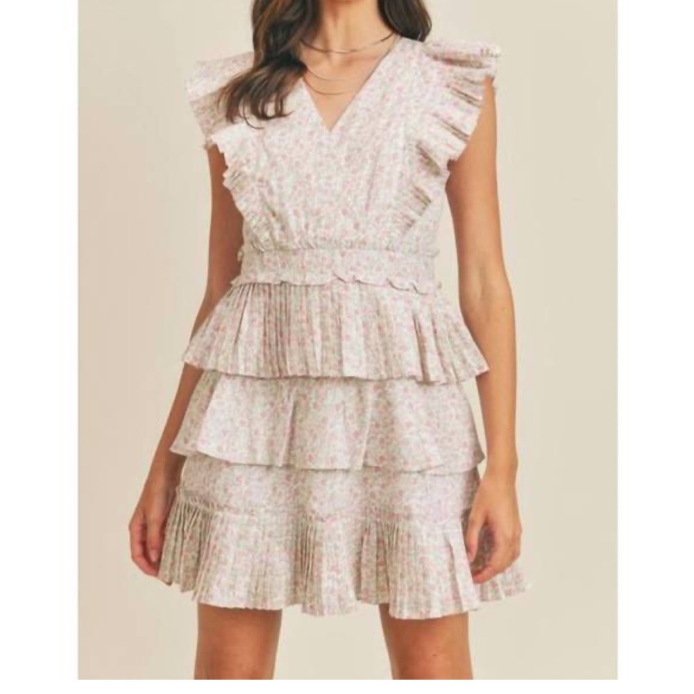 Just Me Floral Pleated Dress